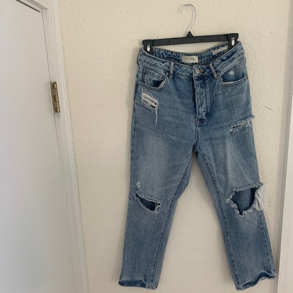 PacSun Light Blue Ripped Mom Jean
